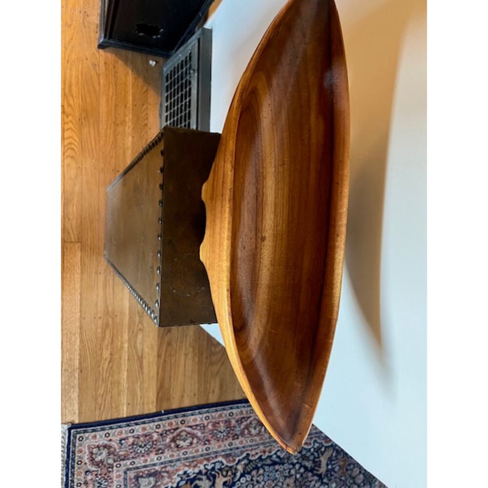 Vintage Blairwood Hawaiian Koa Wood Canoe Bowl MCM Fruit Holder 18"